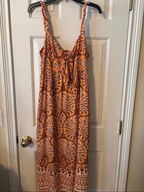 Knox Rose Orange Printed Midi Dress